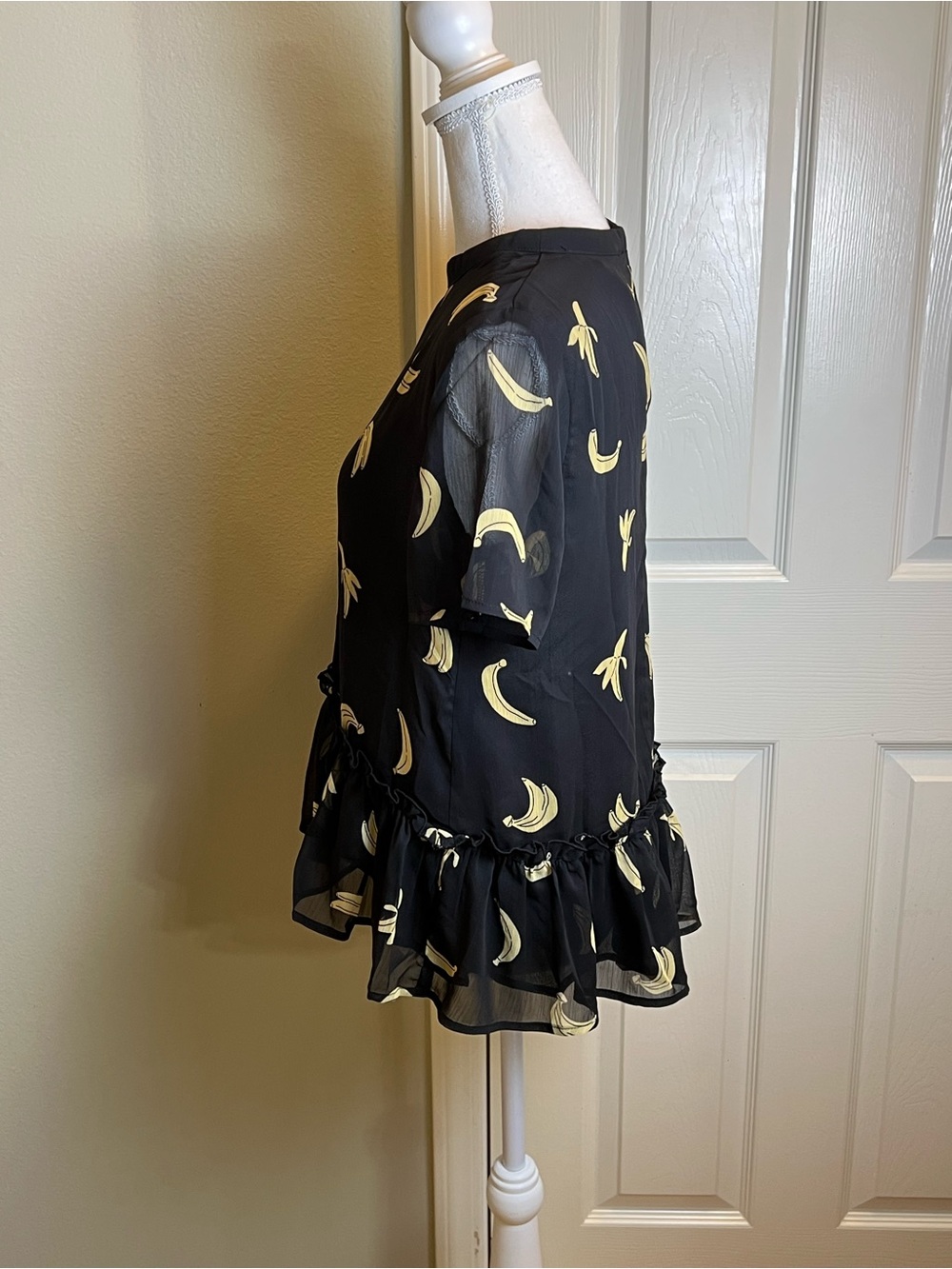 English Factory Banana Print Ruffle Hem Top - Picture 10 of 12